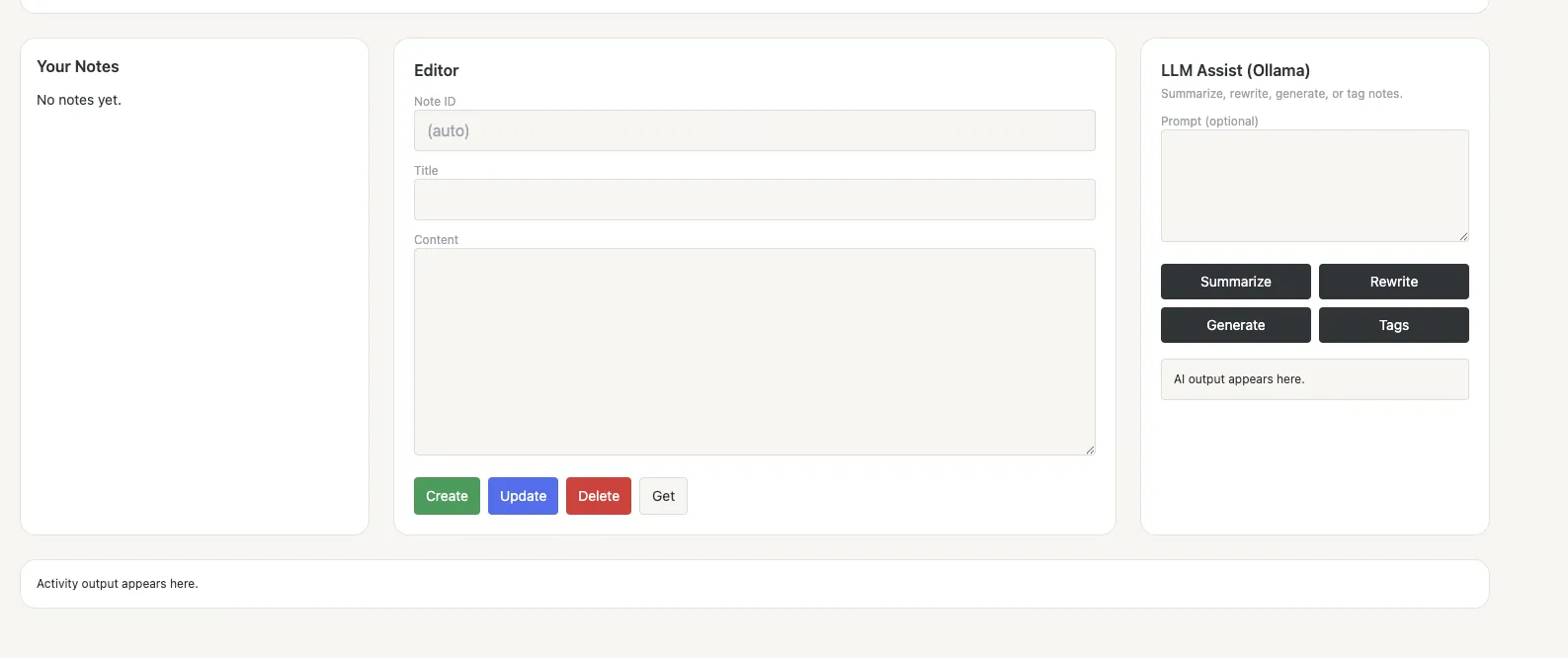FlaskFort notes interface